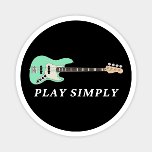 Play Simply Bass Guitar Surf Green Color Magnet